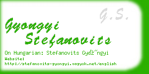 gyongyi stefanovits business card